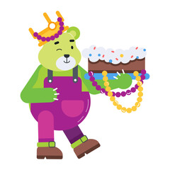 Check this flat icon of mardi cake 