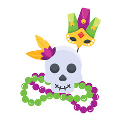 A flat icon showing skull beads 