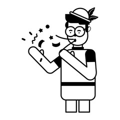 Person with party poppers, glyph icon 