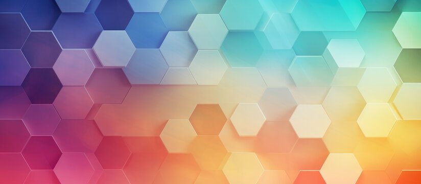 Blurred geometric hexagon background design in Origami style with gradient.