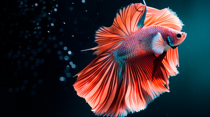 Fototapeta premium colorful fish in the water with a brush strokes and color.