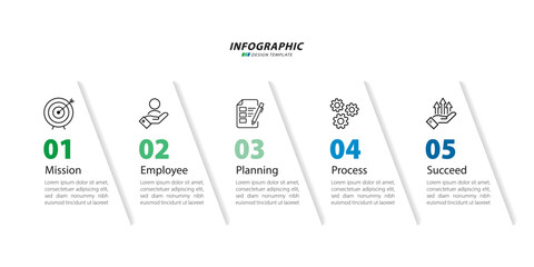 Timeline Creator infographic template. 5 Step timeline journey, calendar Flat simple infographics design template. presentation graph. Business concept with 5 options, gantt vector illustration.