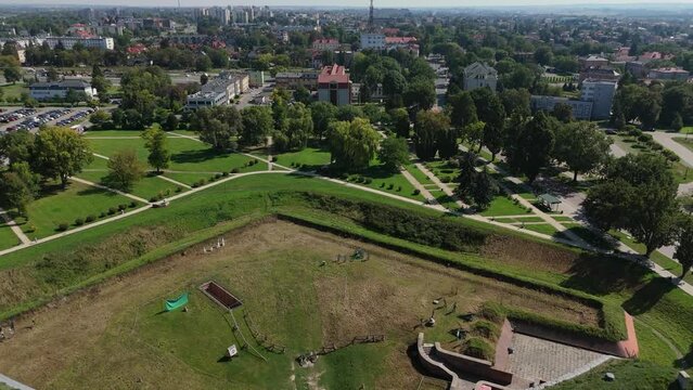 Beautiful Panorama Fortress Old Town Zamosc Aerial View Poland
