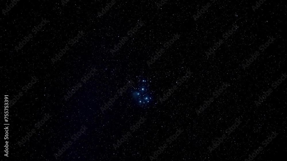 Canvas Prints a zoom-in on the pleiades star cluster in deep space