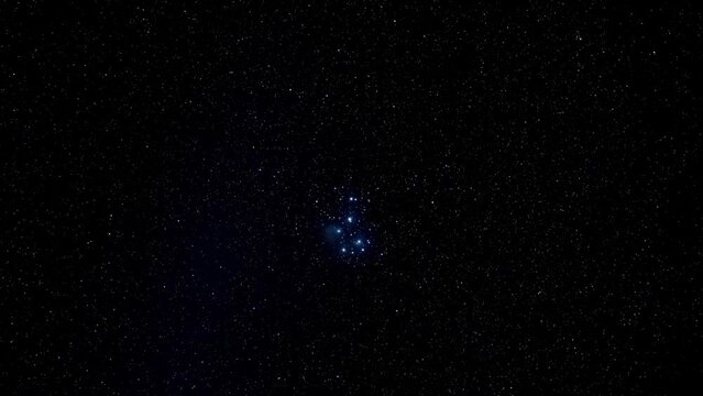 A zoom-in on the Pleiades star cluster in deep space