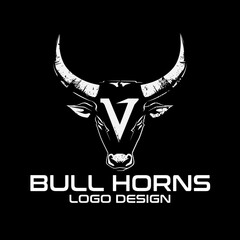 Bull Horns Vector Logo Design
