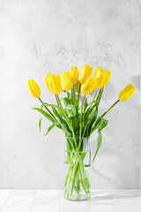 yellow tulips in a vase