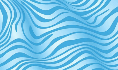 Light blue zebra pattern with wavy lines, seamless pattern vector distorted wallpaper