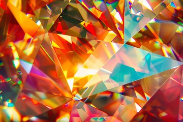 Close-Up of Diamond with Radiant Light Refraction, Luxurious Kaleidoscopic Effect