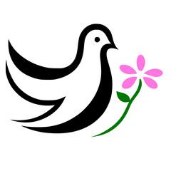 dove with flower for your special day