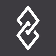 Abstract icon isolated on black background. Vector illustration.