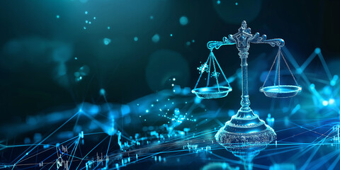 Futuristic Legal Scales - Justice in the Digital Age