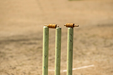 Cricket stump during lunch time