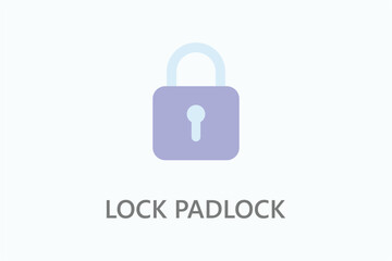 Lock padlock icon or logo sign symbol vector illustration