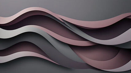 unobtrusive header with elegant modern curvy waves background illustration with dim gray, dark gray and old mauve color - obrazy, fototapety, plakaty