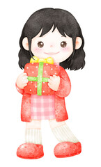 cute girl celebrating christmas