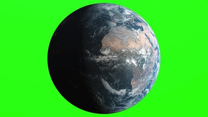 Realistic Earth. Perfect for your own background using green screen. High detailed texture. 3d illustration