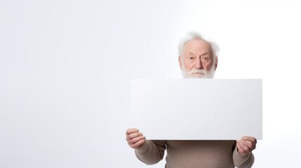 Old Man Holding White Board