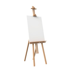 wooden easel with blank canvas