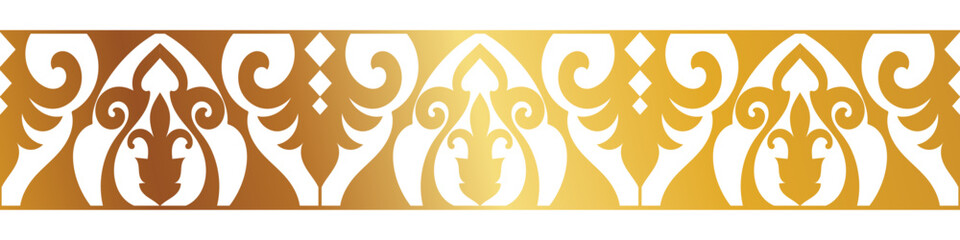 abstract floral border seamless golden paper border woodcarving decorative pattern