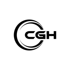 CGH letter logo design in illustration. Vector logo, calligraphy designs for logo, Poster, Invitation, etc.