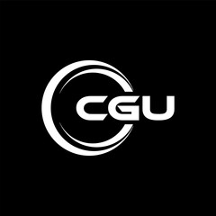 CGU letter logo design in illustration. Vector logo, calligraphy designs for logo, Poster, Invitation, etc.