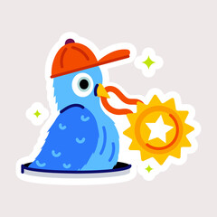 Here’s a flat sticker of a bird medal 