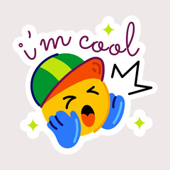 Check out flat sticker of im cool typography 