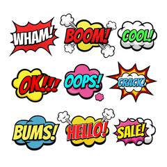 Collection comic speech bubble expression set 