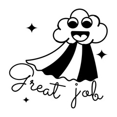 A well-designed glyph sticker of great job typography 