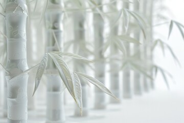 A row of white transparent bamboo, very neat