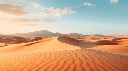 Fototapeta na wymiar A serene desert landscape with rolling sand dunes