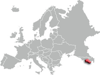 Fototapeta na wymiar map of ARMENIA with the countries of EUROPE 3d isometric