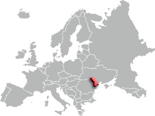 map of MOLDOVA with the countries of EUROPE 3d isometric