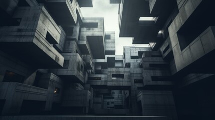 An abstract exploration of brutalist architecture and space