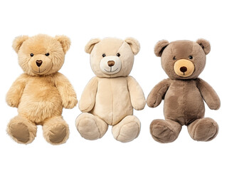 Collection set of teddy isolated on transparent background, transparency image, removed background