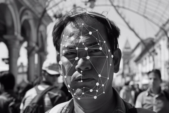 Facial Recognition Surveillance, CCTV Cameras in Action.
