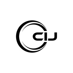 CIJ letter logo design with white background in illustrator, cube logo, vector logo, modern alphabet font overlap style. calligraphy designs for logo, Poster, Invitation, etc.