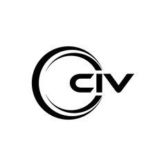 CIV letter logo design with white background in illustrator, cube logo, vector logo, modern alphabet font overlap style. calligraphy designs for logo, Poster, Invitation, etc.