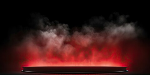 Red and Black Background With Smoke Generative AI
