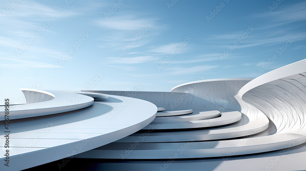 Poster Abstract architecture design influenced by nature and soft forms.