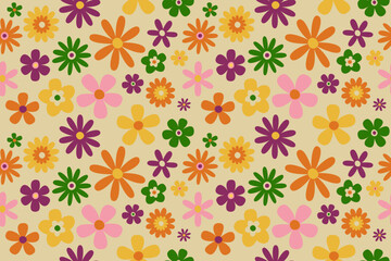 beautiful flower floral seamless repeat pattern. this is a flower daisy vector. Design for decorative, wallpaper, shirts, clothing, tablecloths, blankets, wrapping, textile, Batik, fabric, texture