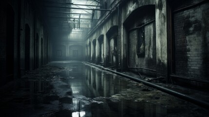 Fototapeta na wymiar Eerie and moody abandoned building