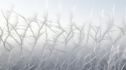 Glistening Hoarfrost Patterns on Winter Branches: Macro Photography of Beautiful Ice Crystals in a Cold Nature Setting