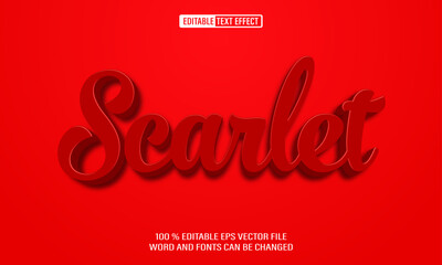 Editable 3d text style effect - Scarlet text effect Template