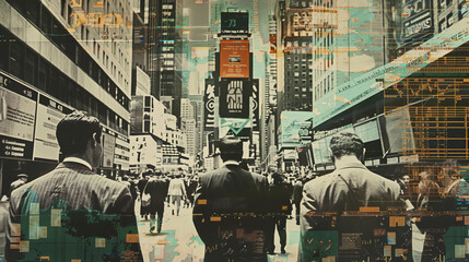 Abstract illustration symbolizing the stock market. - obrazy, fototapety, plakaty