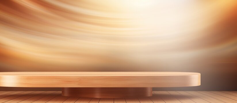 Luxurious interior background design with abstract blur and wood shelf.