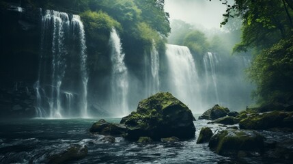 The ethereal mist rising from a waterfall