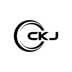 CKJ letter logo design with white background in illustrator, cube logo, vector logo, modern alphabet font overlap style. calligraphy designs for logo, Poster, Invitation, etc.