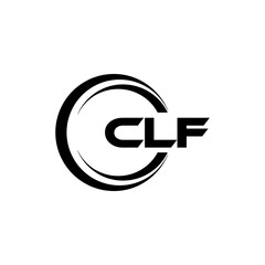 CLF letter logo design with white background in illustrator, cube logo, vector logo, modern alphabet font overlap style. calligraphy designs for logo, Poster, Invitation, etc.